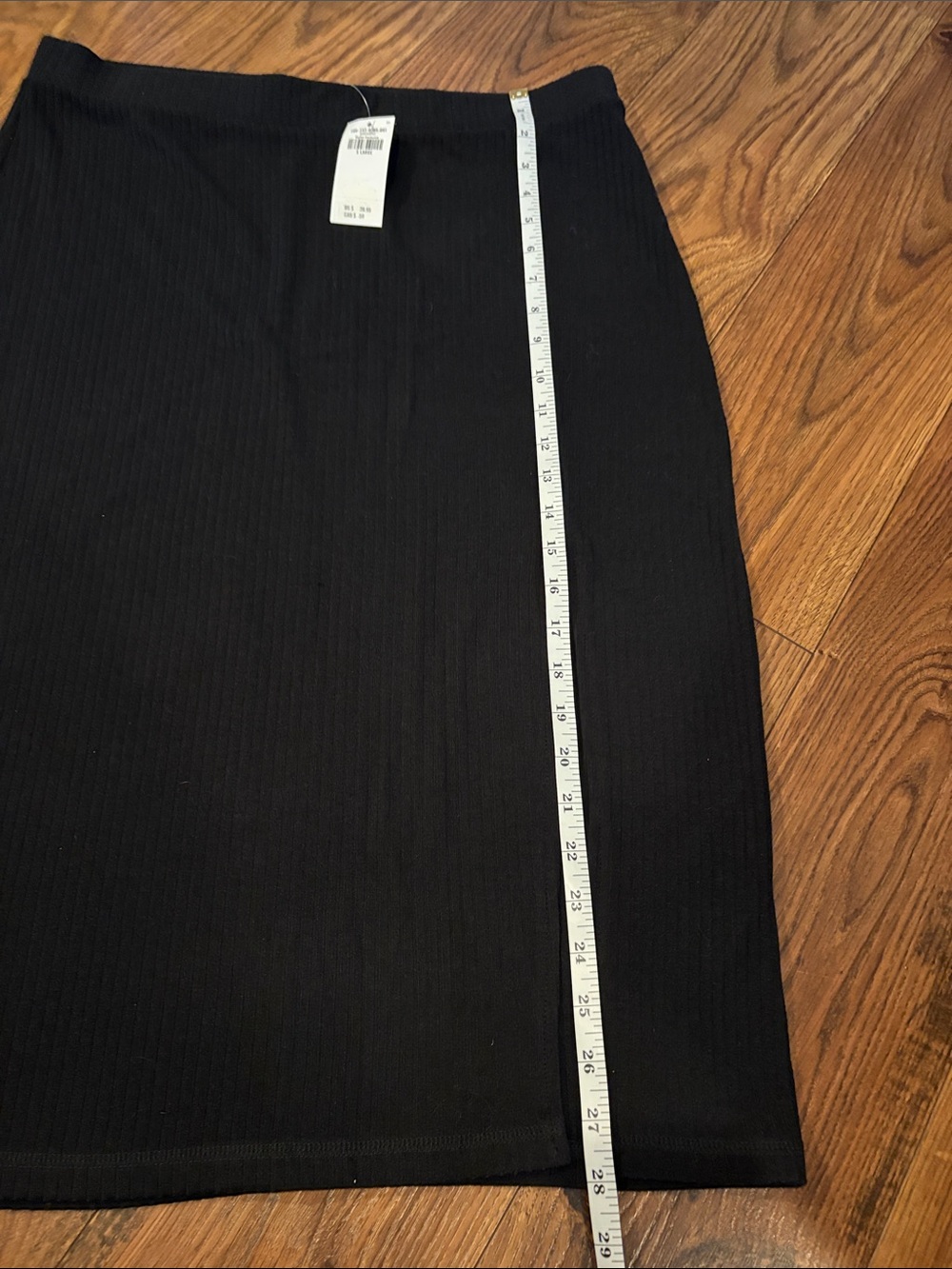 NWT Abercrombie & Fitch Black Ribbed Midi Skirt - Picture 9 of 10